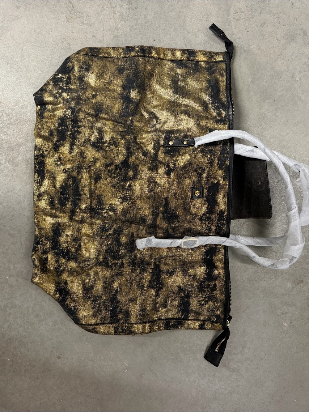 Kempton & Co - RARE - Black Gold Splatter Tote Bag - Picture 2 of 15